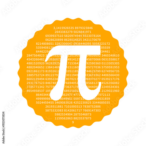 Mathematical Pi Day Celebration with Greek Symbol and Geometric Elements for Educational Science Holiday