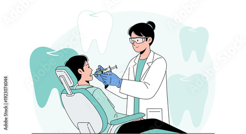 Dentist Administering Local Anesthetic Injection to Patient
