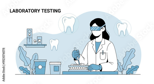 Dentist Performing Dental Laboratory Testing and Analysis