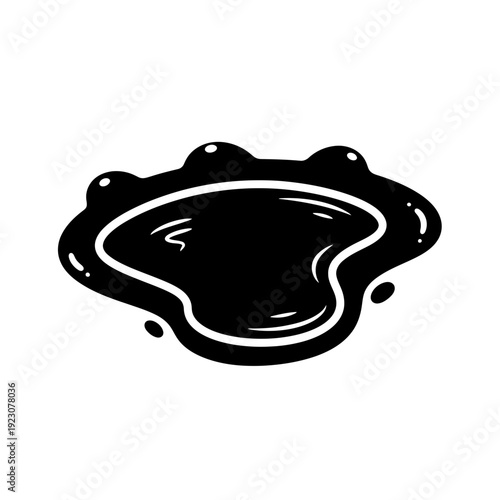 Black ink blot stain spill puddle liquid.
