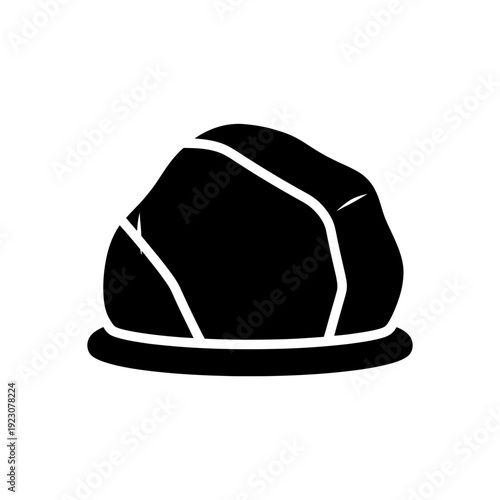 Black silhouette of a rock.