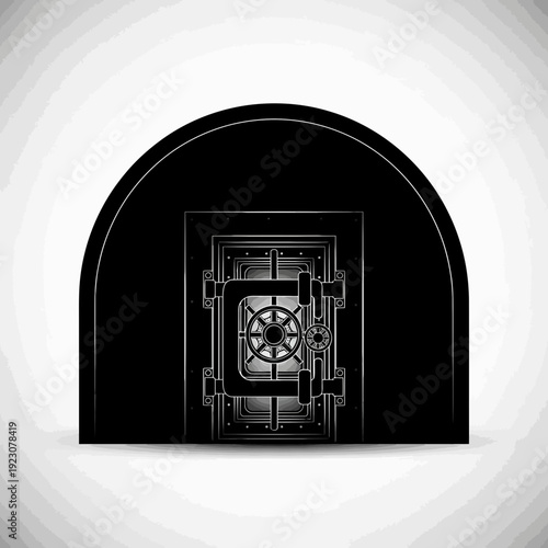Black Vault Door Illustration.