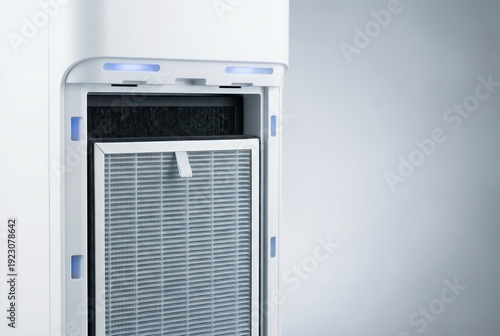 Close Up of Air Purifier with Visible Filter Layers