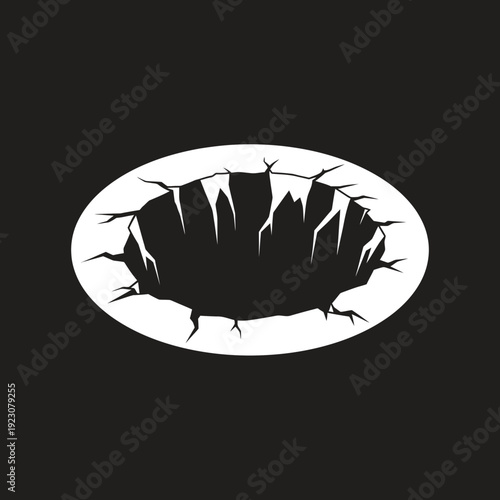 Cracked Earth Hole Abstract Graphic.