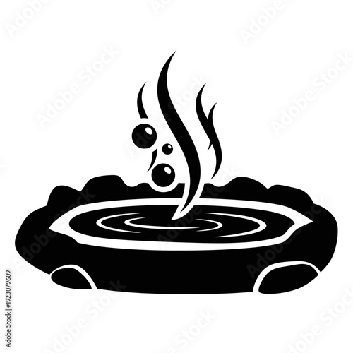 Hot Spring Bubbling Water Icon.