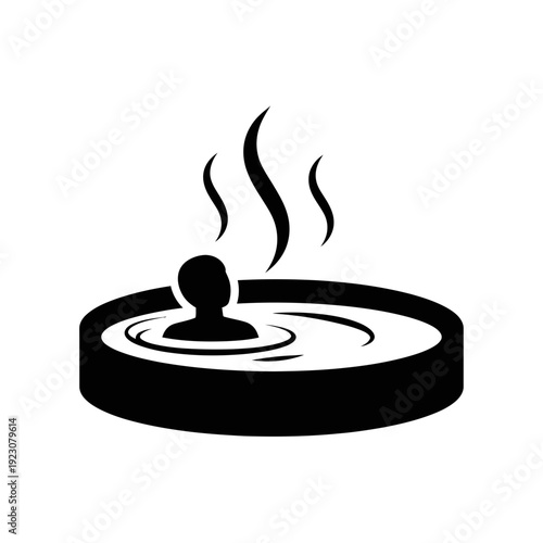 Hot Spring Icon Silhouette.