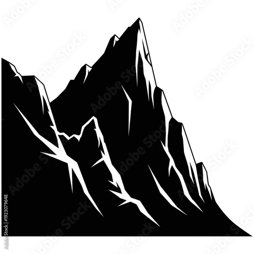 Jagged Mountain Peak Silhouette.