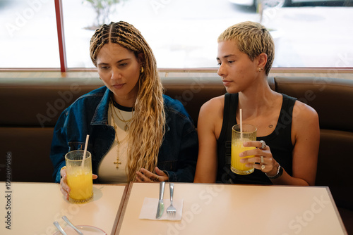 Tense Moment at a Café Table