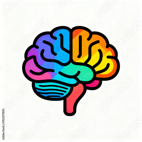 Vibrant colorful brain illustration for creative thinking