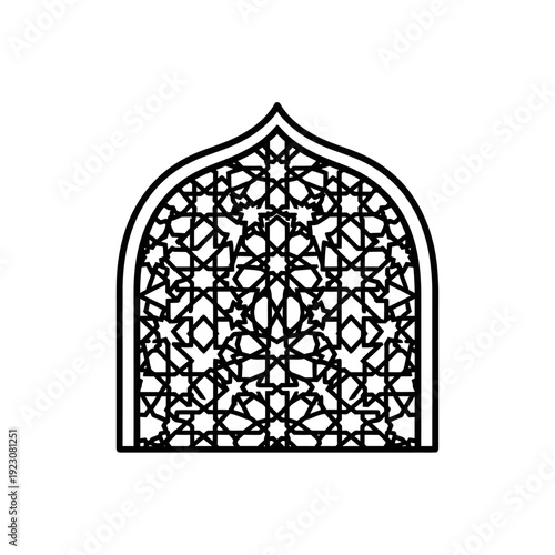 Intricate Islamic Geometric Pattern Archway Design.