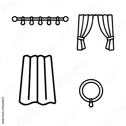 Curtains line icon set vector
Vector set of icons on a white background