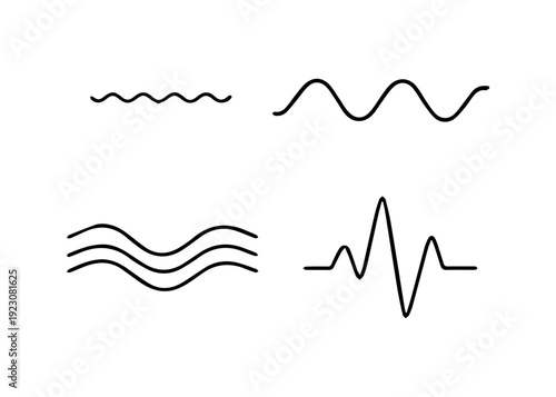Waves line icon set vector
Vector set of icons on a white background