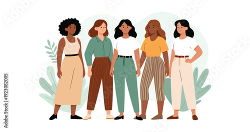 Women Supporting Women – Sisterhood Concept Illustration