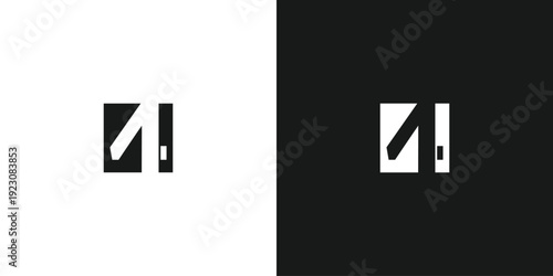 Creative number four logo design with unique concept premium vector