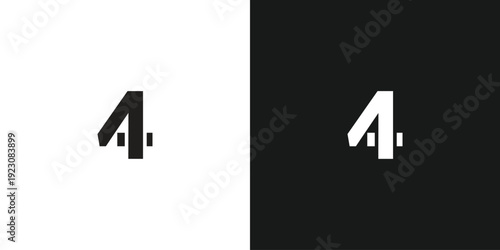 Creative number four logo design with unique concept premium vector