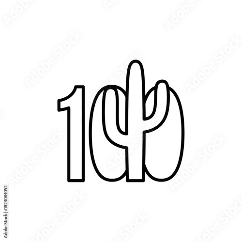 Creative Number 100 Cactus Design.