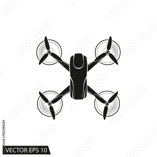 Drone Quadcopter Aerial Vehicle Icon.