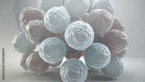 Adipose Fat Cells Shrinking in Clean Medical Visualization