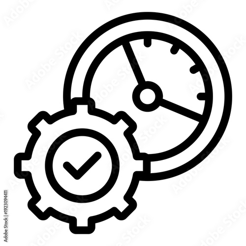 time management outline icon. clock control system. task schedule. business productivity