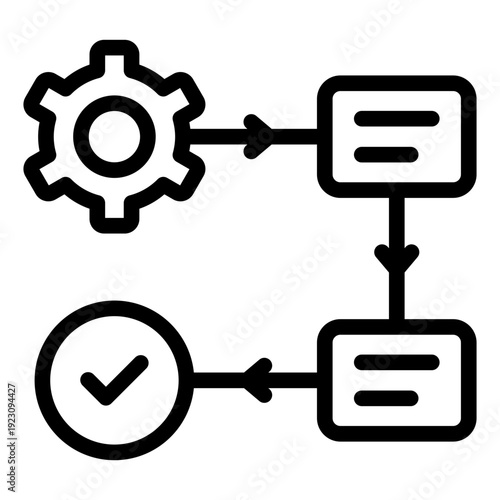 task flow outline icon. step sequence system. process direction. workflow structure
