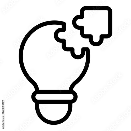 problem solving outline icon. puzzle bulb concept. idea solution. business strategy