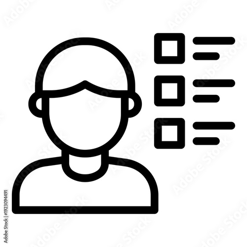 Employee skills outline icon. competency checklist. professional ability.