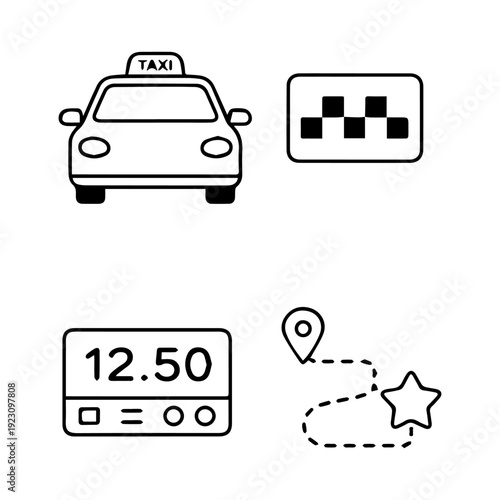 Taxi line icon set vector
Vector set of icons on a white background