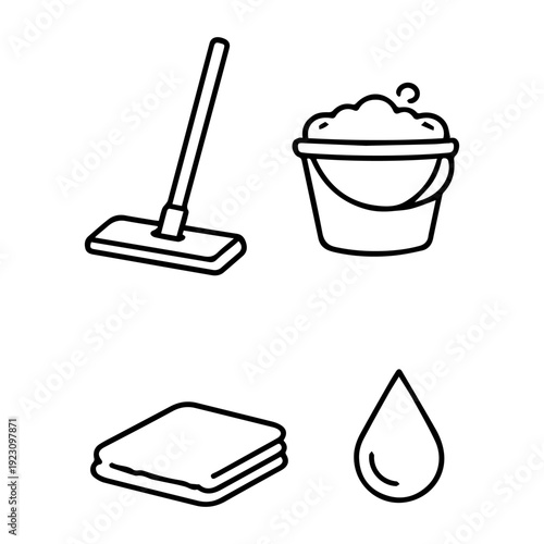 Floor cleaning line icon set vector
Vector set of icons on a white background