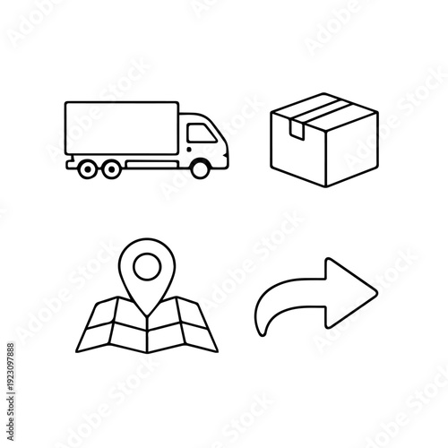 Delivery line icon set vector
Vector set of icons on a white background