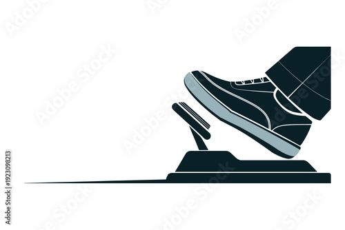 Modern foot pressing accelerator pedal in car