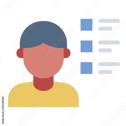 Employee skills flat icon. competency checklist. professional ability.