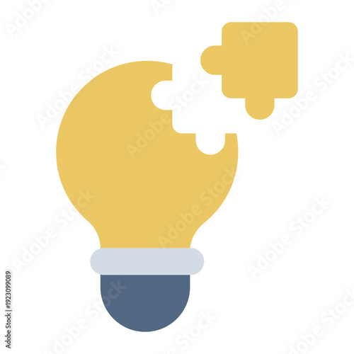 problem solving flat icon. puzzle bulb concept. idea solution. business strategy