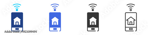 remote access icon set multiple style collection	
