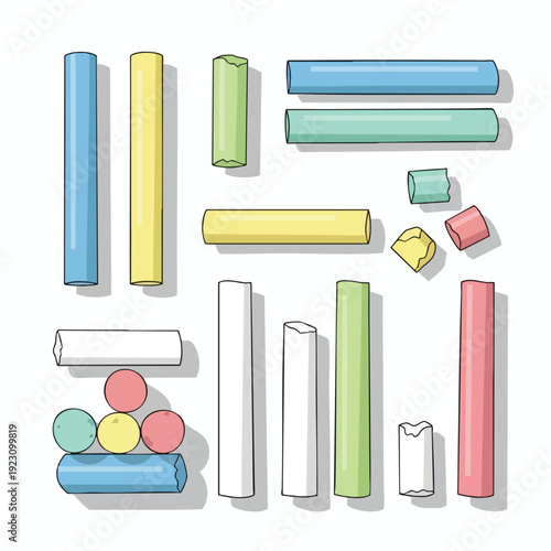 Colorful Chalks and Chalkboards for Educational and Artistic Use