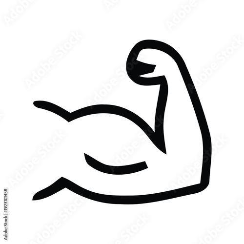 Flexible arm muscle flexing bicep icon symbol graphic element design