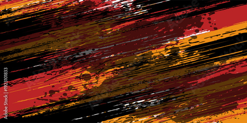 Sublimation jersey design vector grunge brush splash background, techno sporty elements wallpaper, black white yellow pink color combination, sportswear shirt. eps 10