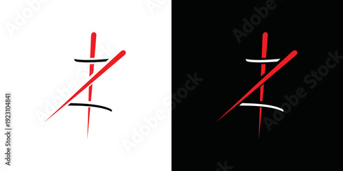 simple chopsticks initial Z logo vector