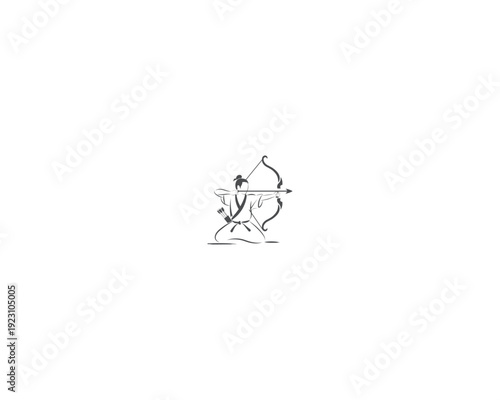 Centaur Archer, mythology creature, Sagittarius Zodiac Sign vector logo icon, fast arch logo from fast archer woman centaur vector for logo, sign, emblem or symbol graphic design vector illustration.