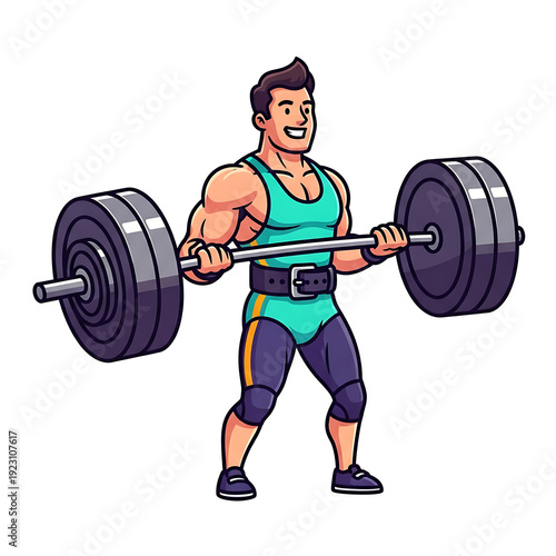 Wallpaper Mural Animation style vector adaptive powerlifting athlete cheerful character Isolated on White background Torontodigital.ca