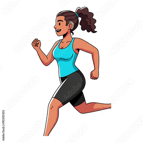 Wallpaper Mural Animation style vector inclusive runner using hearing aid smiling Isolated on White background Torontodigital.ca
