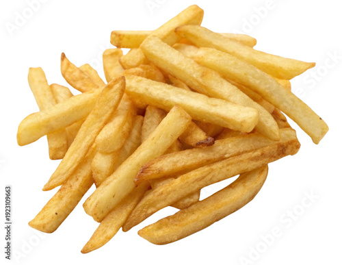 Crispy Golden French Fries - Salty Deep Fried Potato Strips Snack PNG