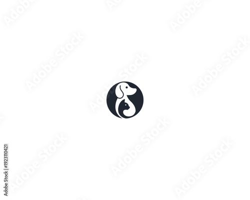 Dog and cat logo design template vector,  pet logo design flat style suitable for pet shop, store, cafe, business, hotel, veterinary clinic, Domestic animal vector illustration logotype, sign, symbol.