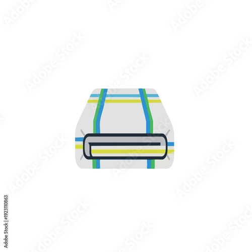 Modern hairdryer with colorful stripes on a white background