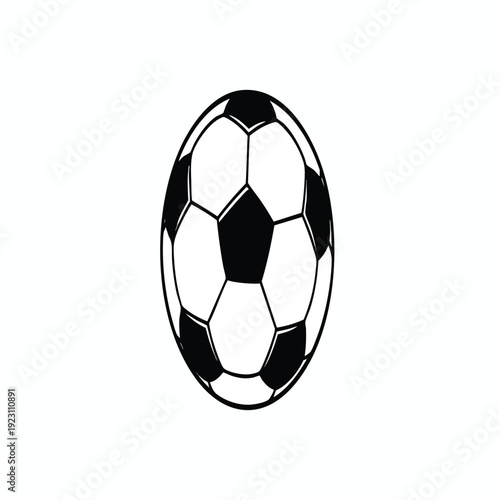 Stylized Black and White Soccer Ball for Sports and Recreation Themes