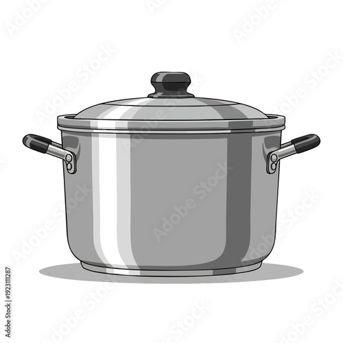 Stainless Steel Cooking Pot with Lid for Kitchen and Food Preparation