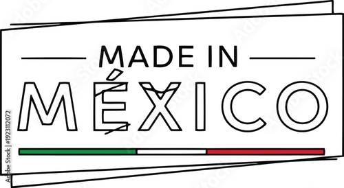 Made in Mexico label with tricolor flag design for product branding and export packaging