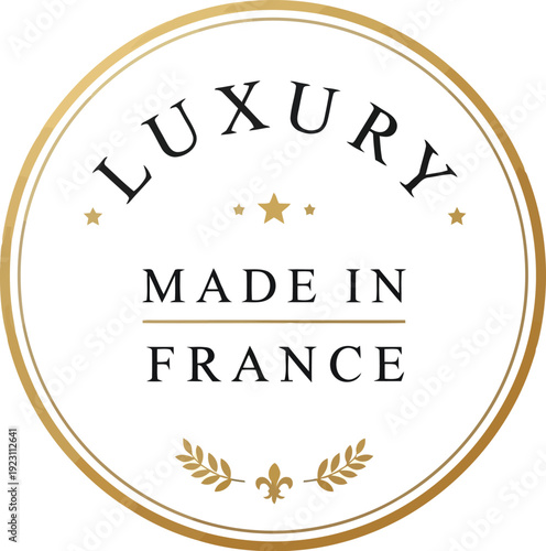 Elegant Luxury Made in France Emblem with Gold Accents for Premium Branding