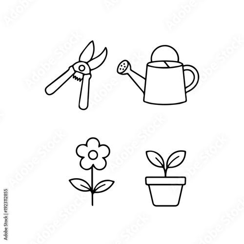 Garden line icon set vector
Vector set of icons on a white background