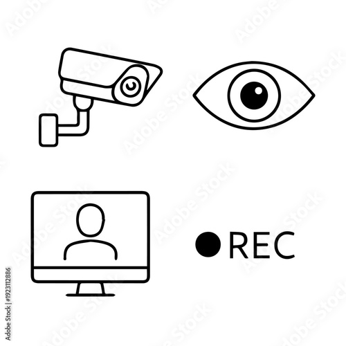Observation line icon set vector
Vector set of icons on a white background