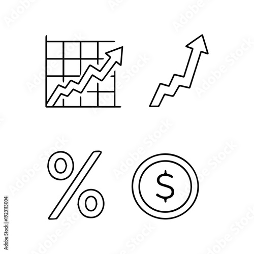 Inflation line icon set vector
Vector set of icons on a white background